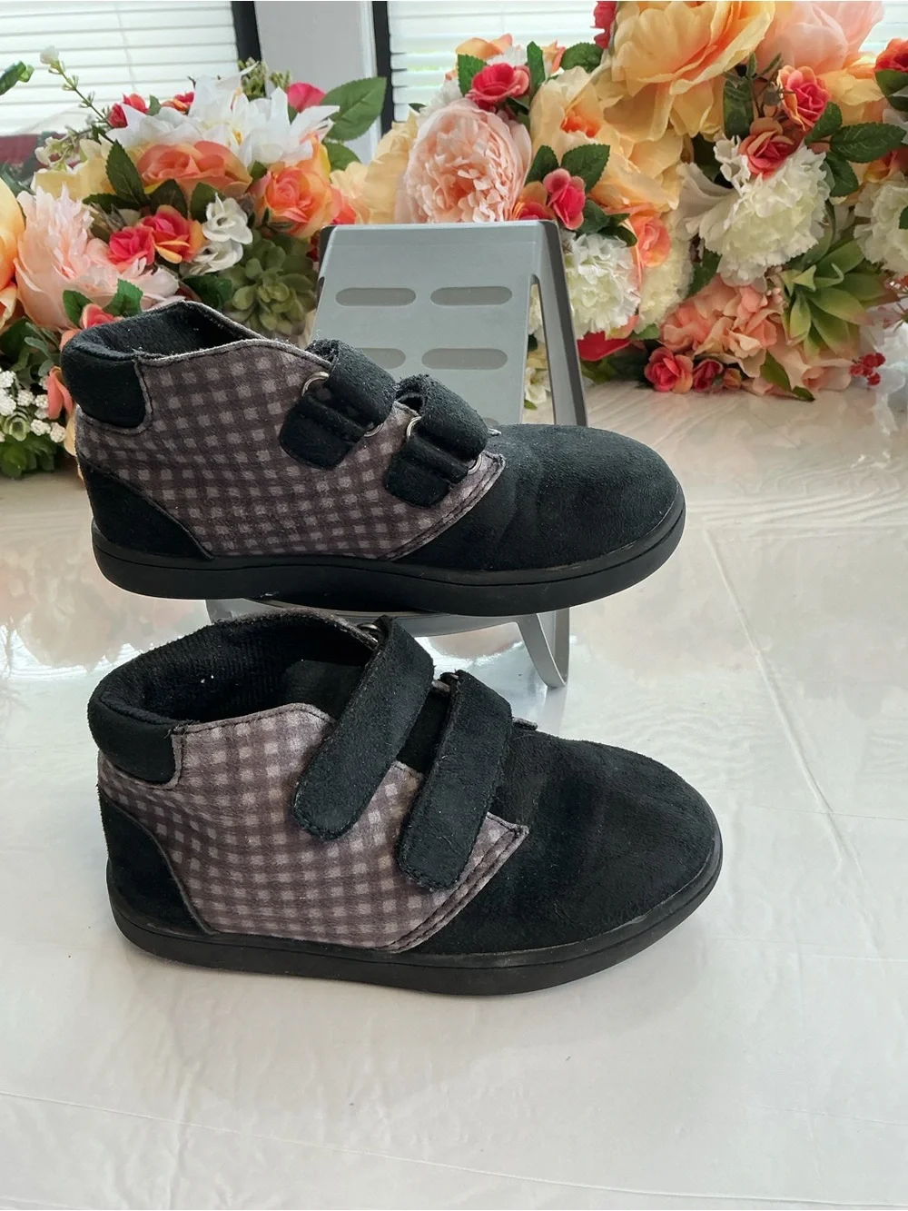 3/$20 Bundle 🌈 Lily & Dan Toddler High-Top Double Strap Gingham Shoes 9/10